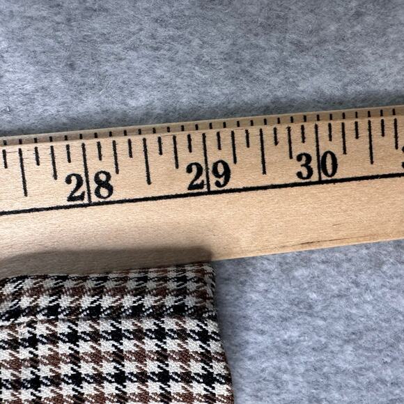 Hippie Rose Trouser Pants Brown Black Plaid Womens S High-Rise Wide Leg Pleated - Picture 12 of 13